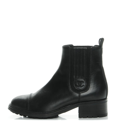 Chanel Calfskin Elastic Ankle Boots 37 Black 1 of 8