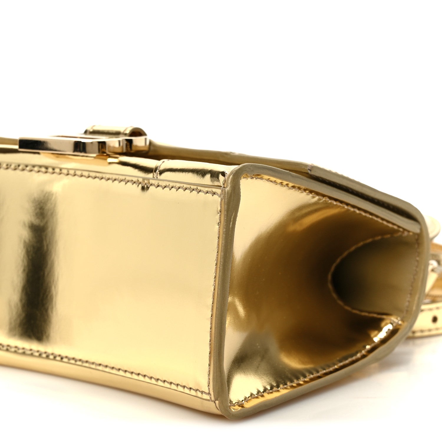 Balenciaga Metallic Calfskin Hourglass Top Handle Bag XS Gold 11 of 11
