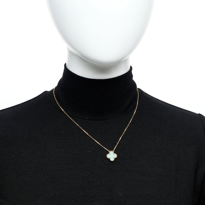 Van Cleef & Arpels 18K Yellow Gold Malachite Vintage Alhambra Pendant Necklace 2 of 6