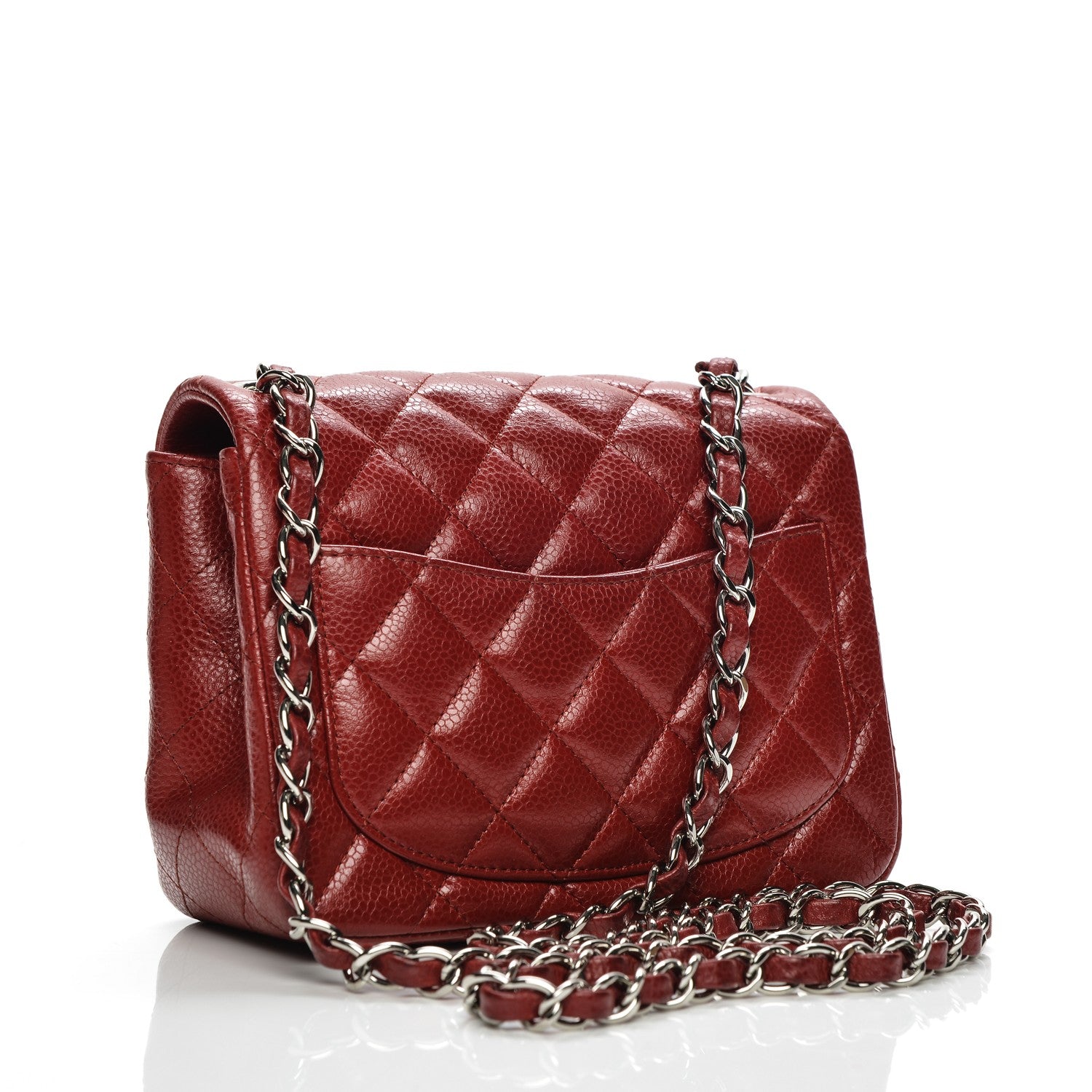 Chanel Caviar Quilted Mini Square Flap Dark Red 3 of 8