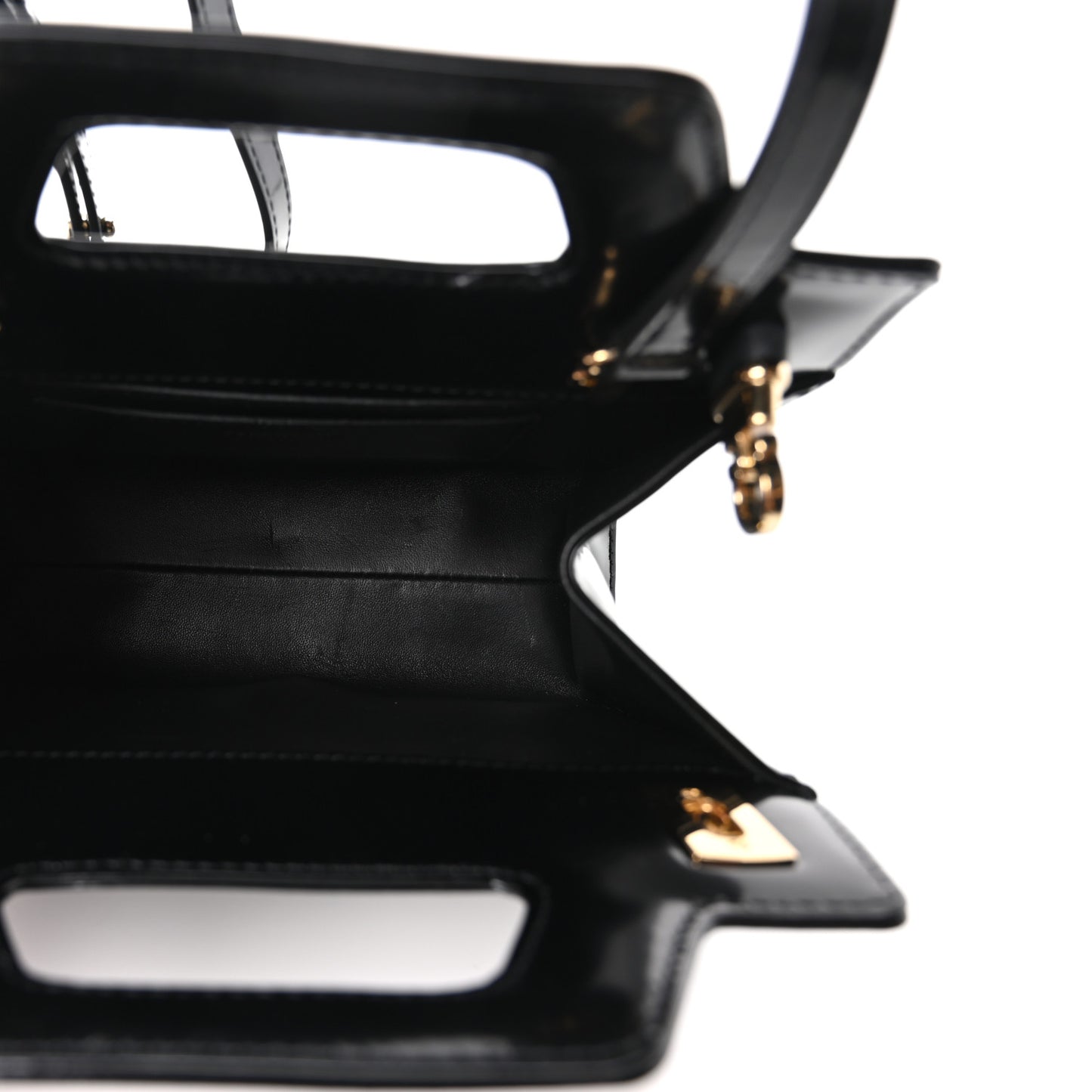 Brushed Calfskin Mini Wanda Top Handle Bag Black