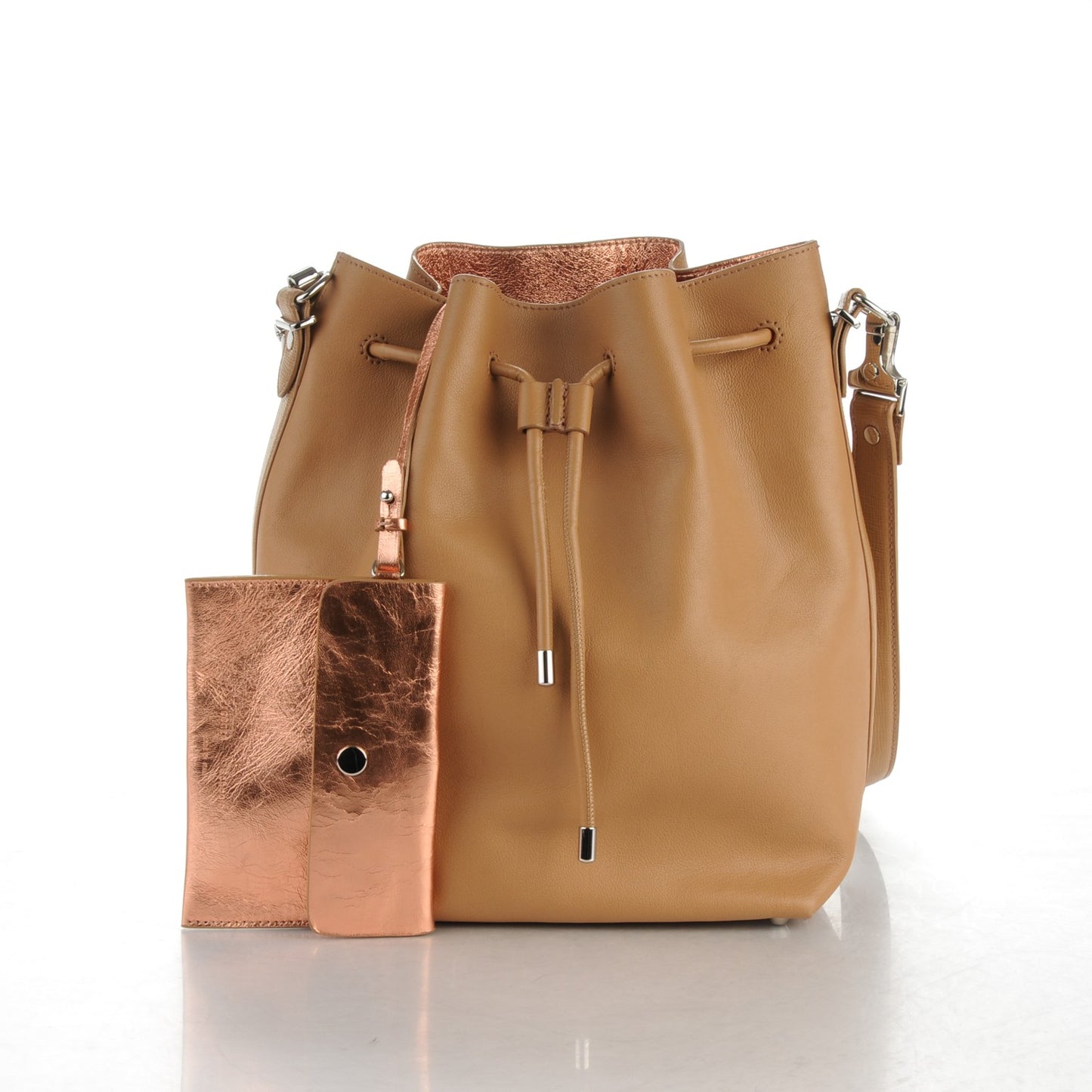 Calfskin Large Bucket Bag Desert Copper