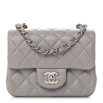 Chanel Lambskin Quilted Mini Square Flap Light Grey 1 of 10