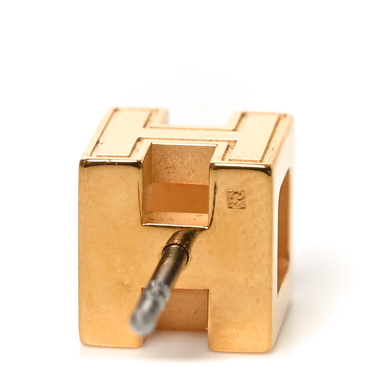 Hermes Gold Lacquered Cage d'H Earrings Black 4 of 5