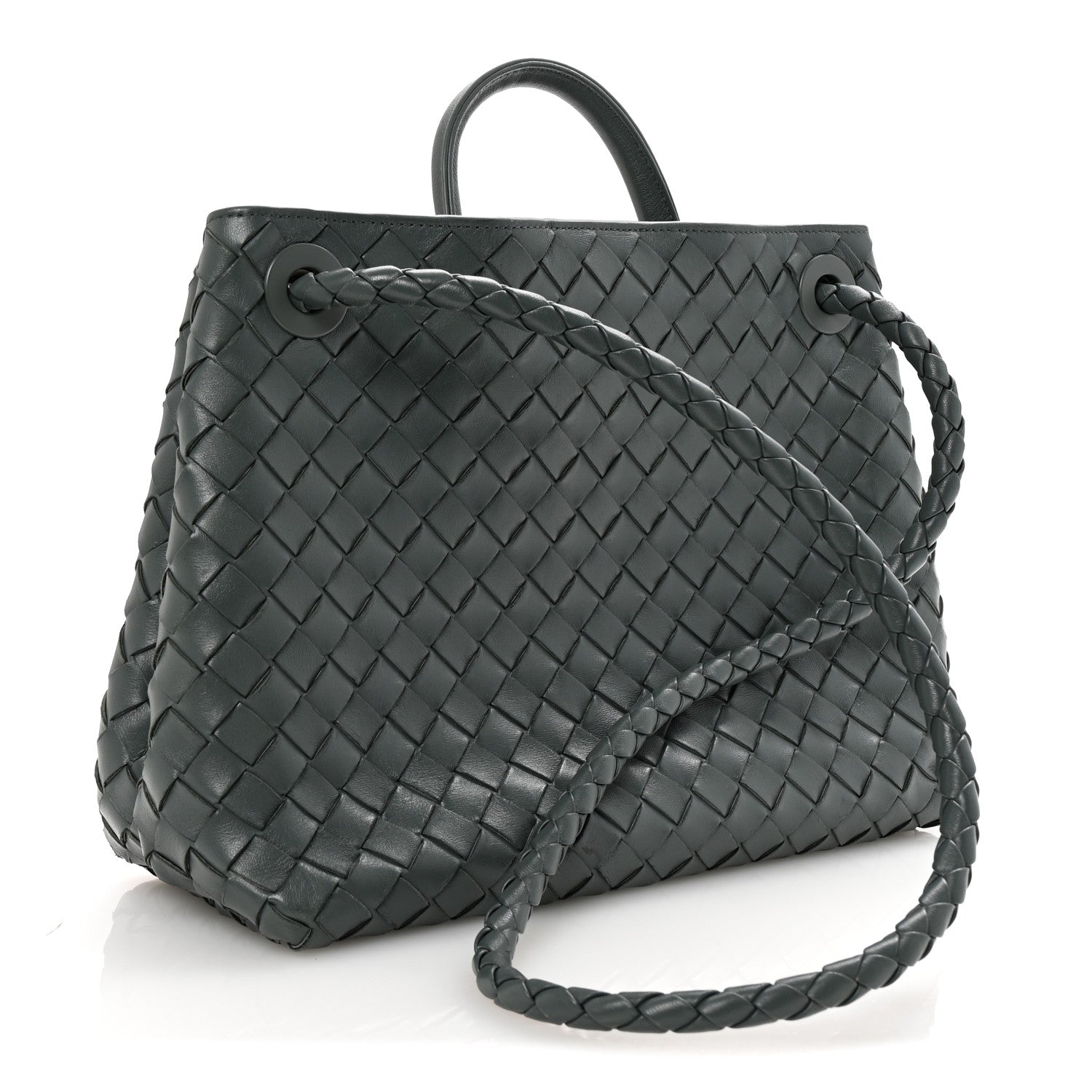Bottega Veneta Nappa Intrecciato Medium Andiamo Shoulder Bag Slate 3 of 9