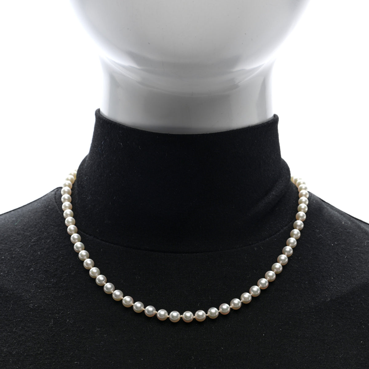 18K Yellow Gold Akoya Cultured Pearl 5-5.5mm Strand Necklace