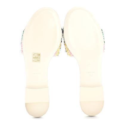 Chanel Tweed Lambskin CC Mules 40.5 White Multicolor 6 of 10
