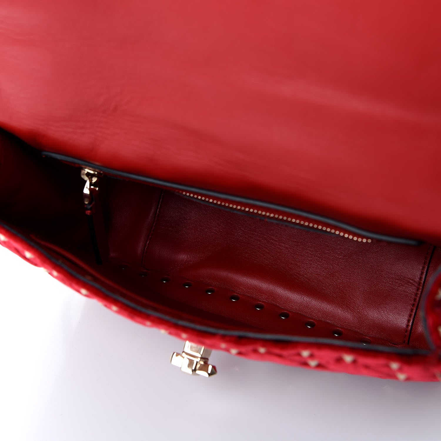 Valentino Garavani Velvet Medium Rockstud Spike Shoulder Bag Rosso Valentino 4 of 9