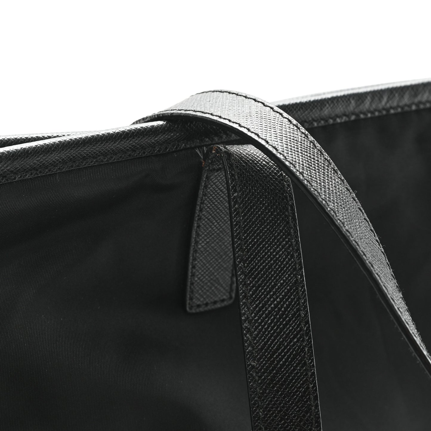 Tessuto Nylon Saffiano Shopping Tote Black