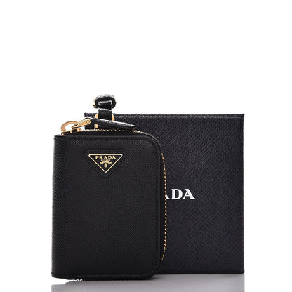 Prada Saffiano Zip Key Pouch Nero Black 5 of 5