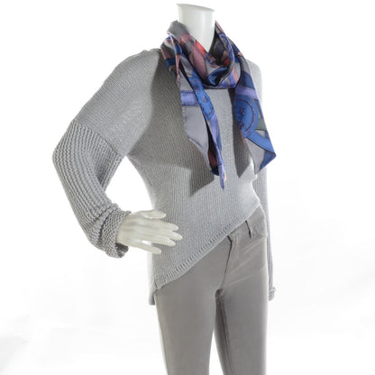 Hermes Silk Cavalcadour Maxi Twilly Gris Perle Mauve Crevette 2 of 7
