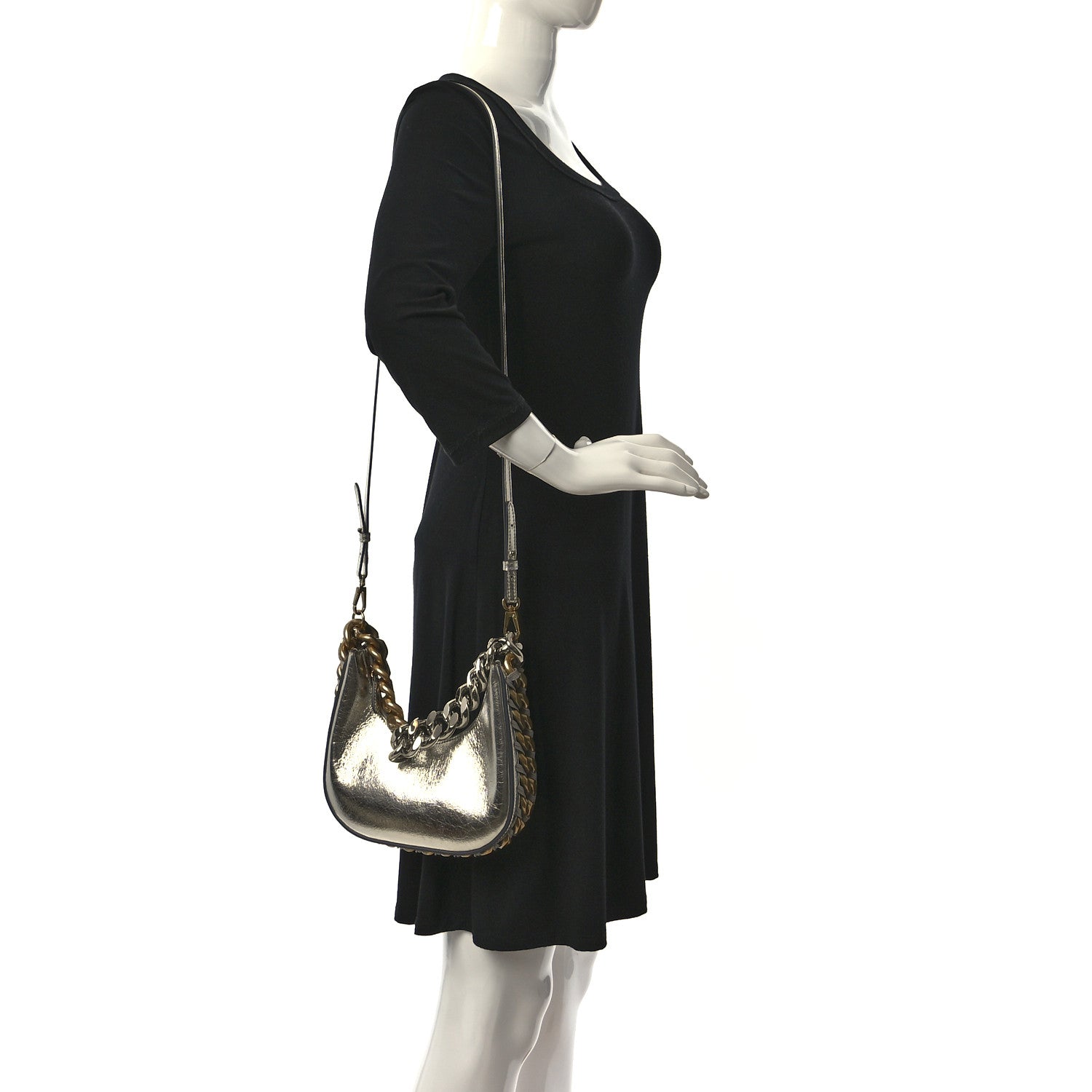 Stella McCartney Eco Alter Nappa Mini Frayme Shoulder Bag Silver 2 of 7