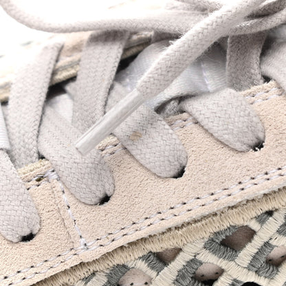 Chanel Suede Calfskin Embroidered CC Sneakers 38 Ecru Light Gray 8 of 12