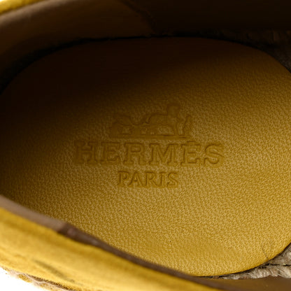 Hermes Suede Goatskin Womens Trip Espadrilles 36 Citron 6 of 9