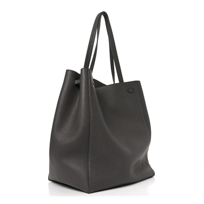 Celine Soft Grained Calfskin Medium Belt Cabas Phantom  Grey 4 of 17