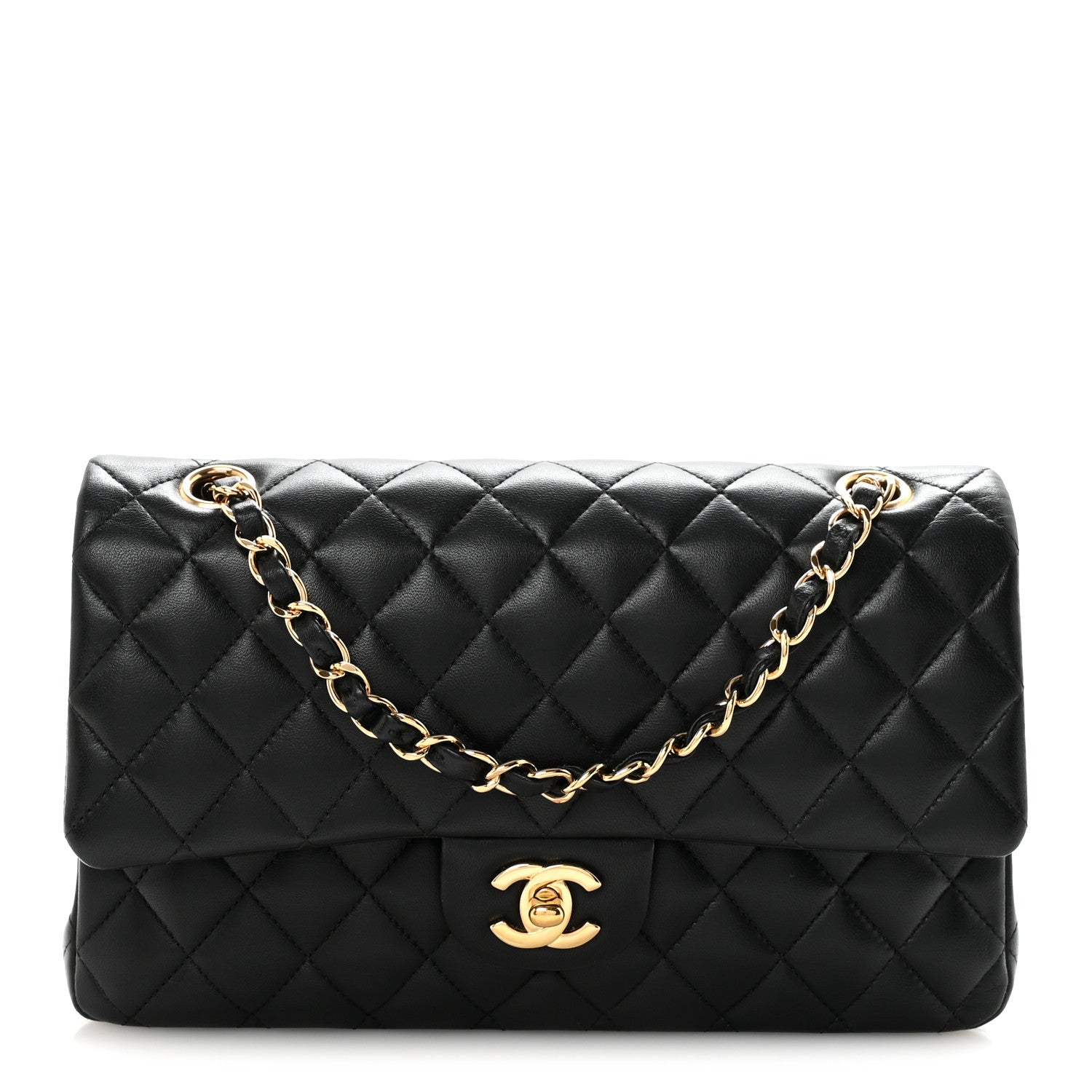 Chanel Lambskin Quilted Medium Double Flap Black 1 of 11