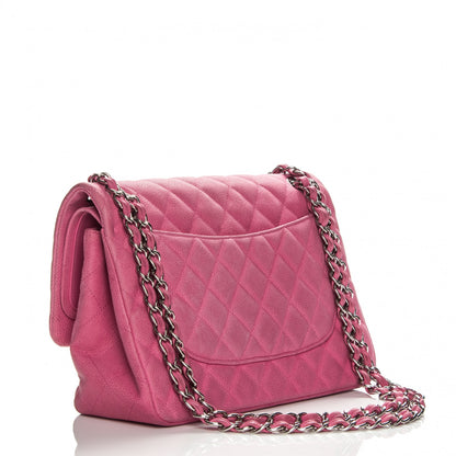 Chanel Iridescent Caviar Quilted Jumbo Double Flap Pink 3 of 12