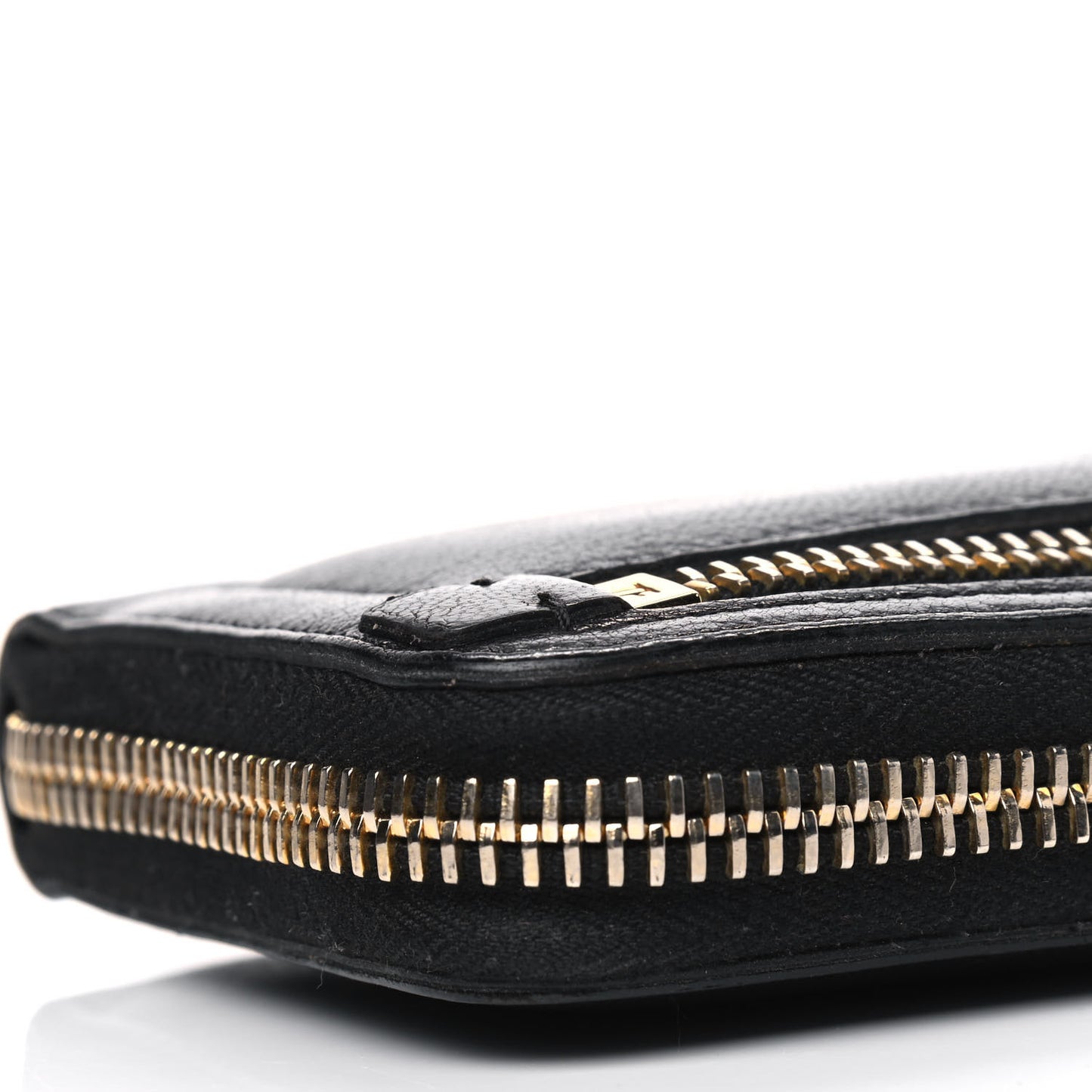 Calfskin Zip Around Wallet Black
