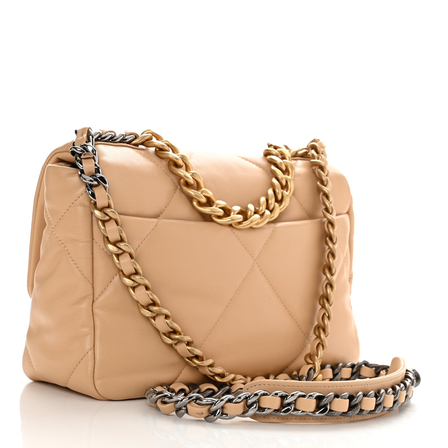Chanel Lambskin Quilted Medium Chanel 19 Flap Beige 3 of 11