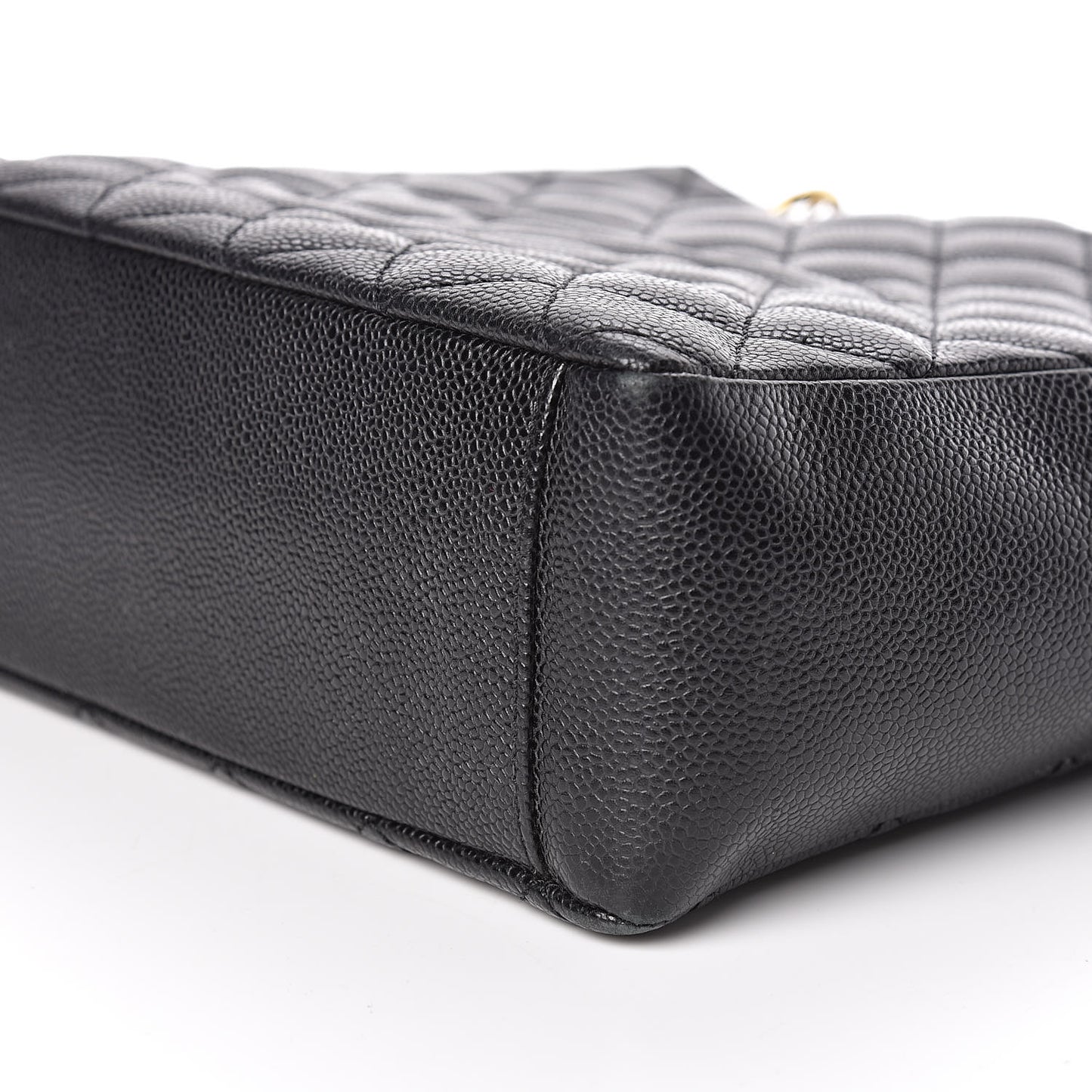Caviar Quilted Petit Shopping Tote PST Black