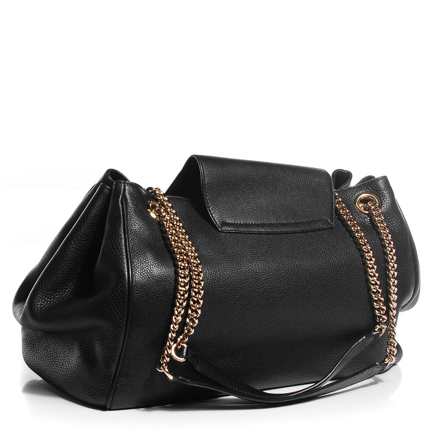 Calfskin Medium Emily Shoulder Bag Black
