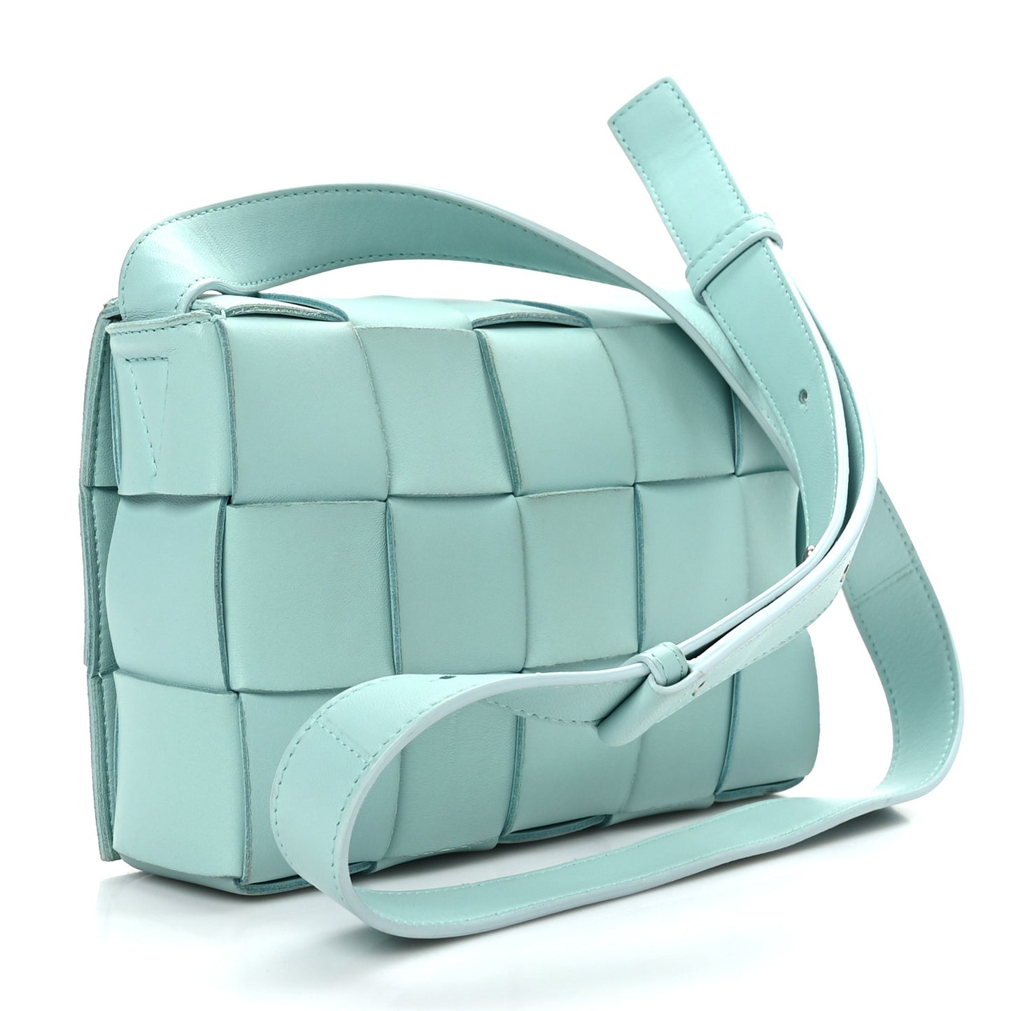 Lambskin Maxi Intrecciato Cassette Crossbody Bag Ice