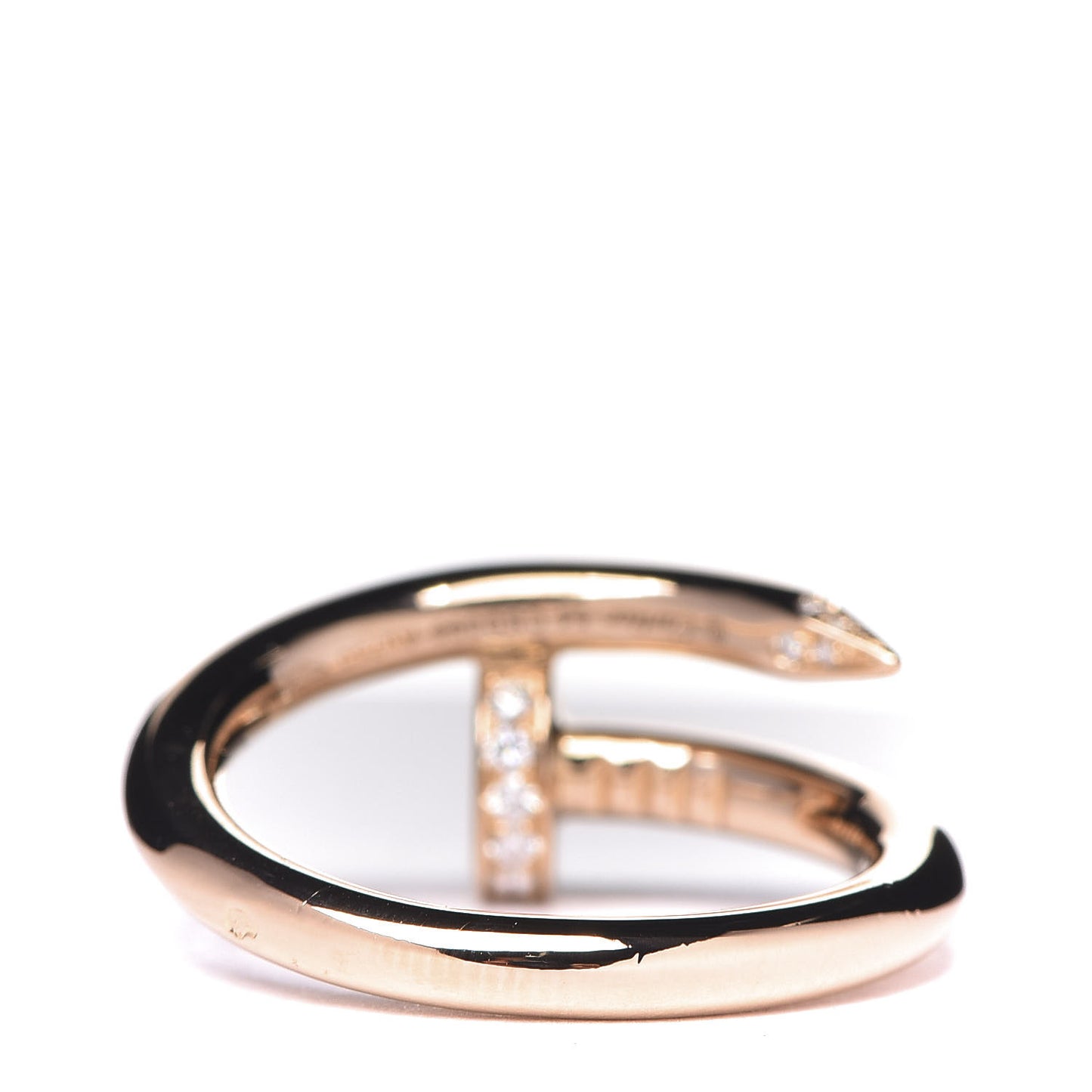18K Pink Gold Diamond Juste Un Clou Ring 54 6.75
