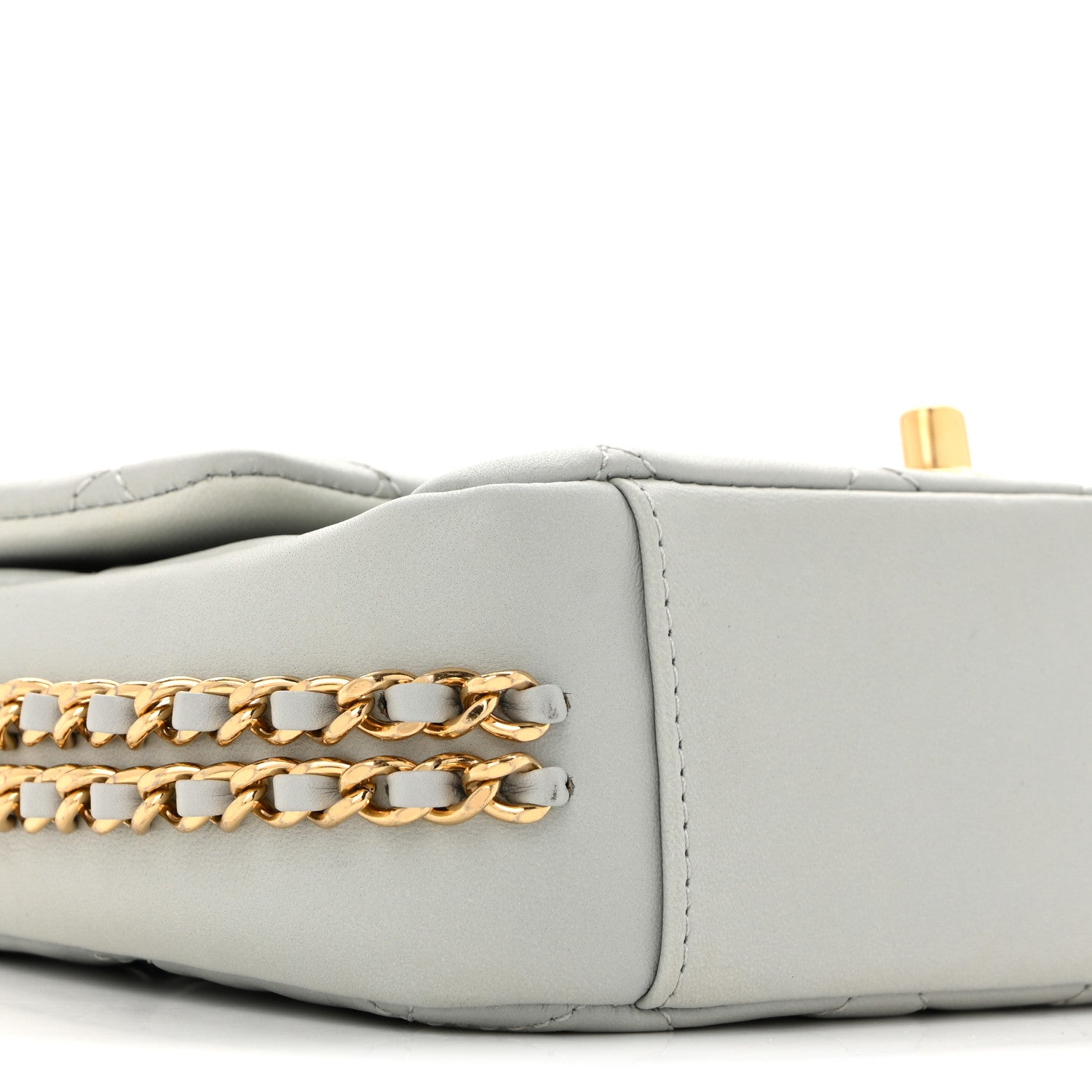 Chanel Lambskin Quilted Mini CC You Flap Light Grey 9 of 14