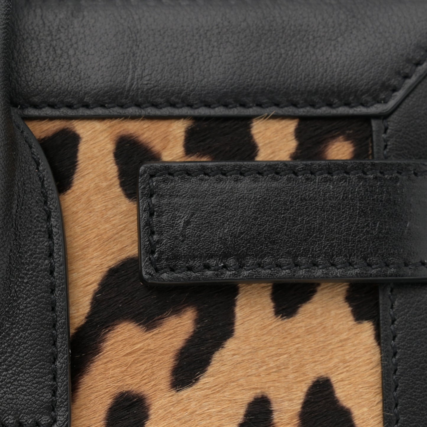 Pony Hair Leopard Print Baby Sac De Jour Black