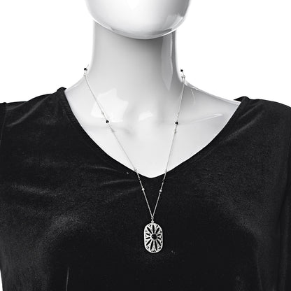 Tiffany Sterling Silver Black Onyx Pearl Ziegfeld Daisy Pendant Necklace 2 of 7