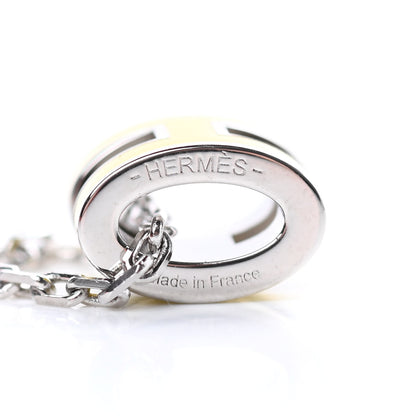 Hermes Lacquered Palladium Mini Pop H Pendant Necklace Jaune Sature 4 of 5