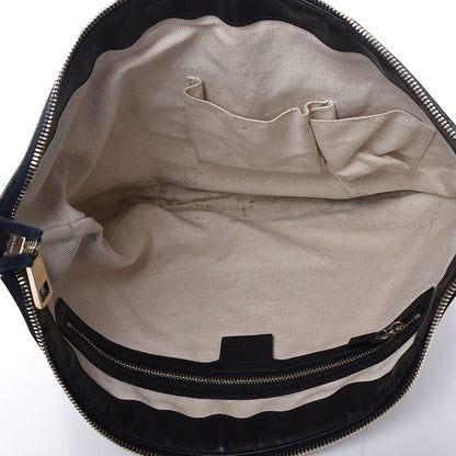 Gucci Monogram Vintage Web Medium Half Moon Hobo Navy 5 of 12