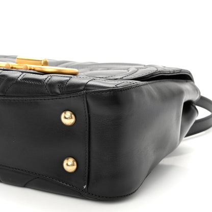 Salvatore Ferragamo Calfskin Quilted Gancini Small Top Handle Flap Bag Black 9 of 9