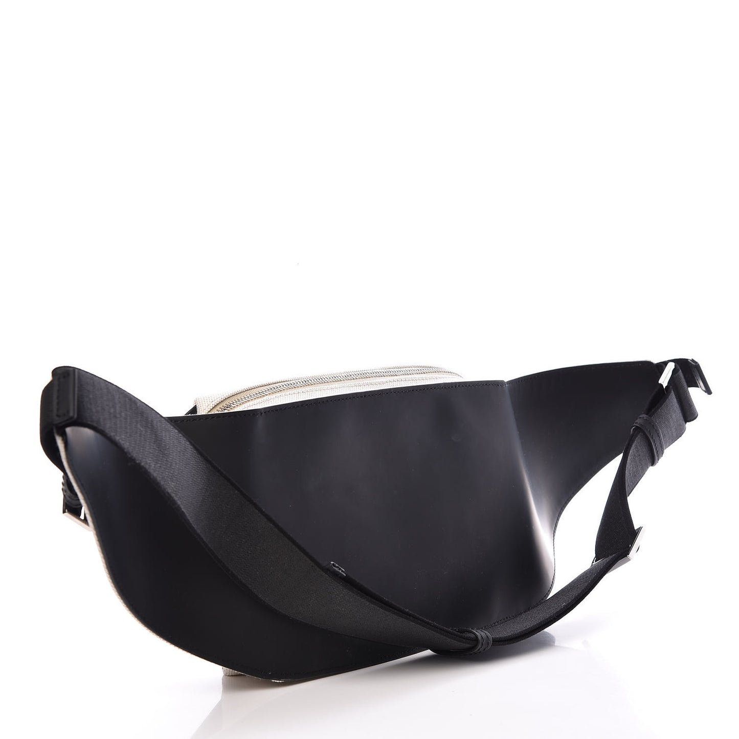 Cotton Canvas Calfskin Neo Lift Belt Bag Natural Black