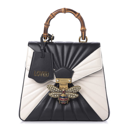 Gucci Calfskin Bamboo Trapuntata Queen Margaret Backpack Mystic White Black 2 of 11