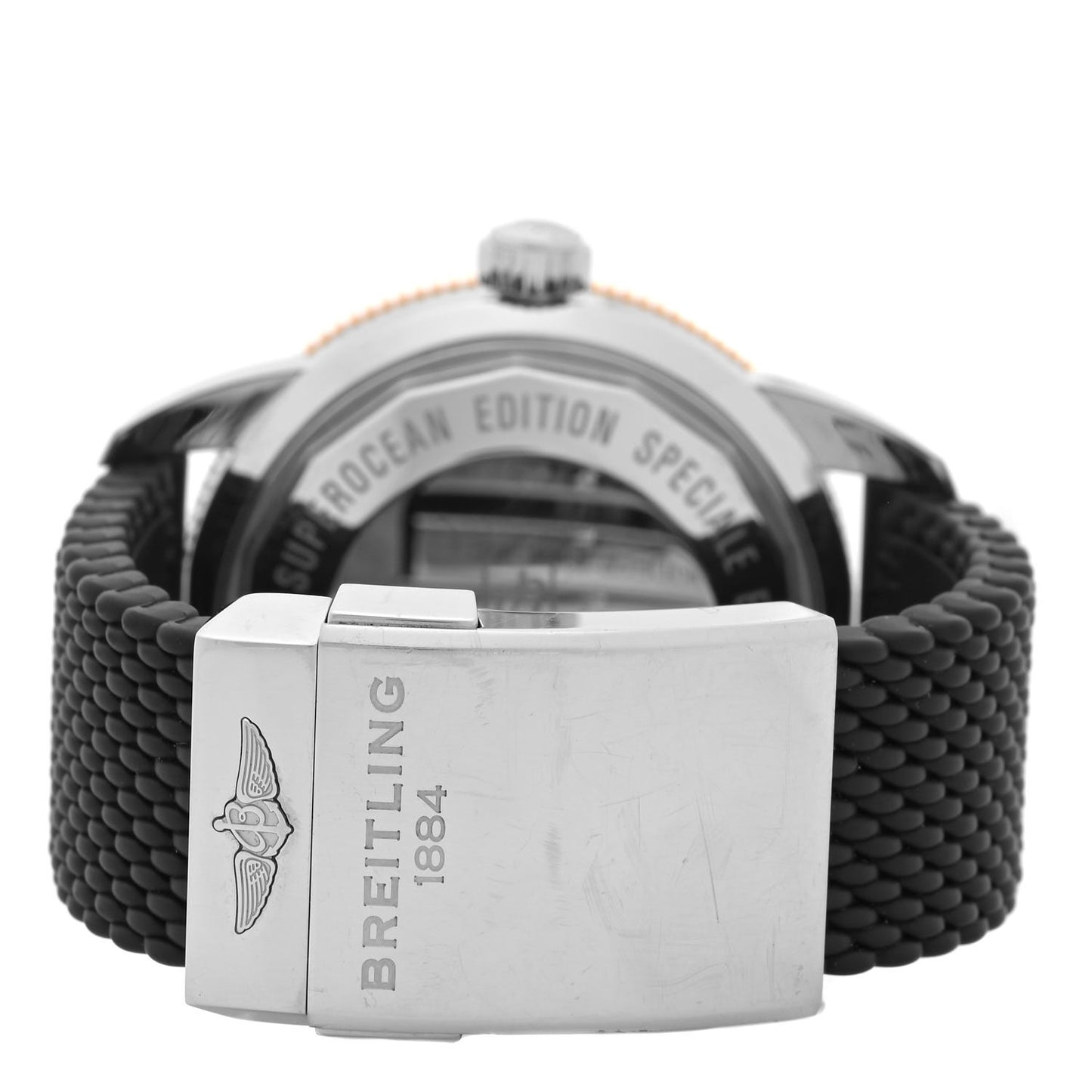 Stainless Steel 18K Rose Gold Rubber 42mm Superocean Heritage II B20 Automatic Watch Black AB2010