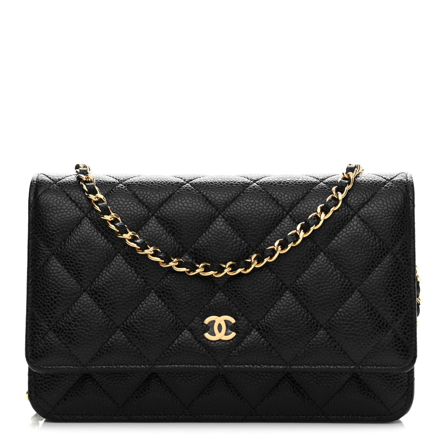 Caviar Quilted Wallet On Chain WOC Black