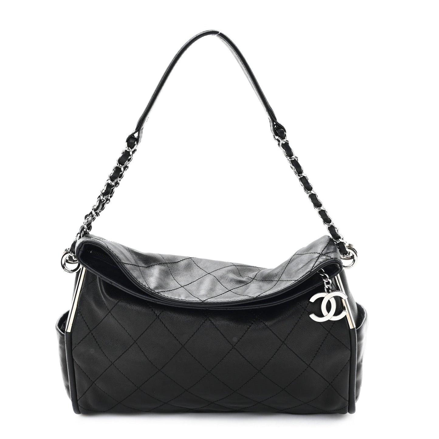 Lambskin Stitched Medium Ultimate Soft Tote Black