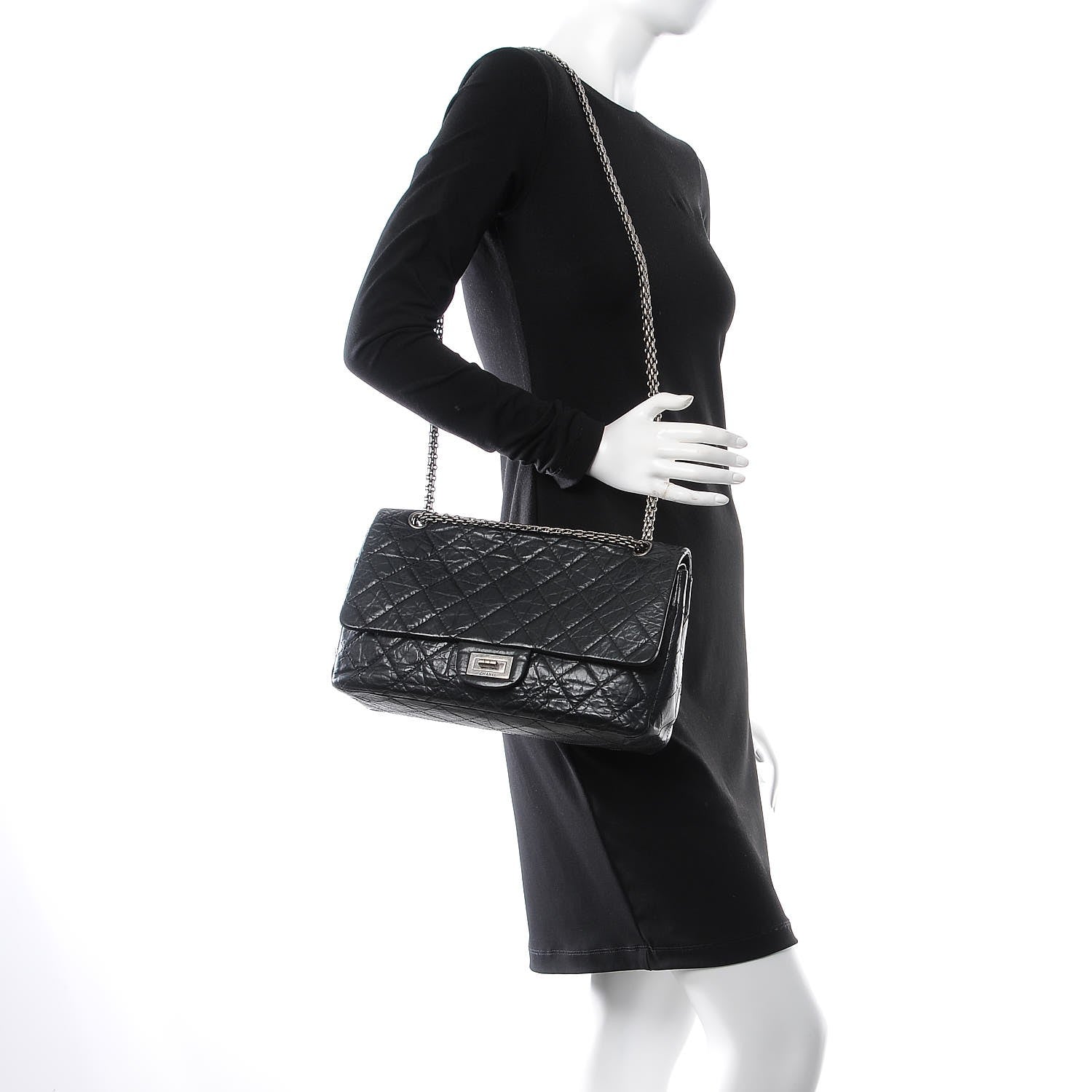 Chanel Aged Calfskin Quilted 2.55 Reissue 227 Flap Black 2 of 7