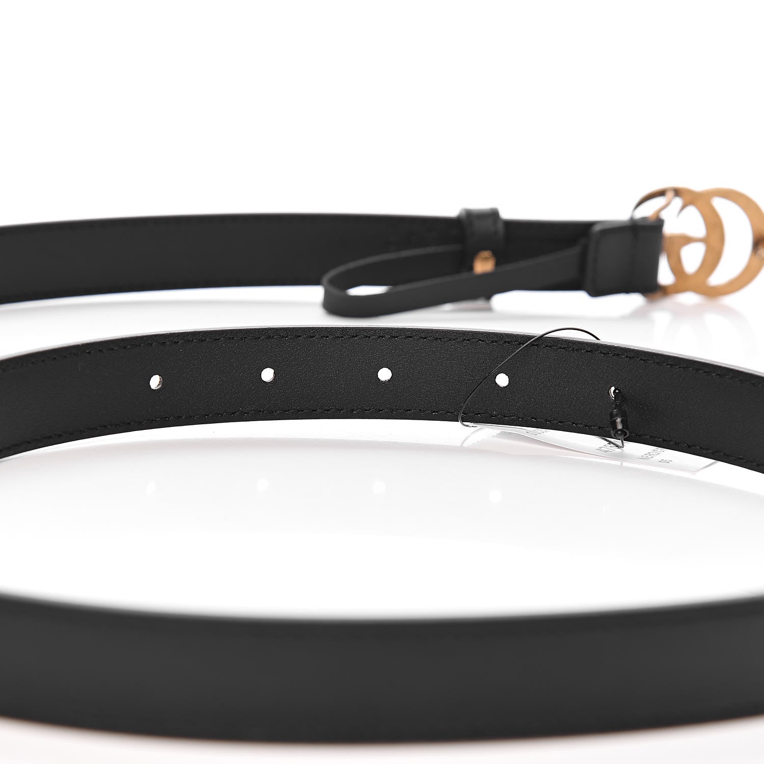 Gucci Calfskin Pearl Double G 20mm Belt 95 38 Black Cream 6 of 6