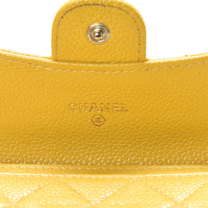 Chanel Caviar Quilted Flap Card Holder Yellow 6 of 10