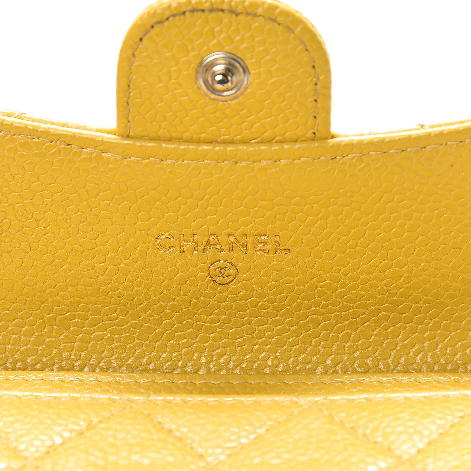 Chanel Caviar Quilted Flap Card Holder Yellow 6 of 10