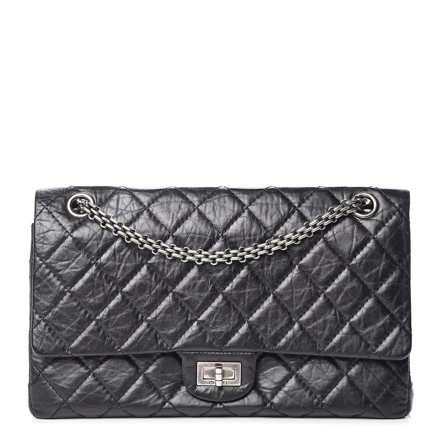 Aged Calfskin Quilted 2.55 Reissue 226 Flap Black