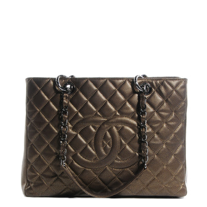 Chanel Metallic Caviar Grand Shopping Tote GST Bronze 1 of 7