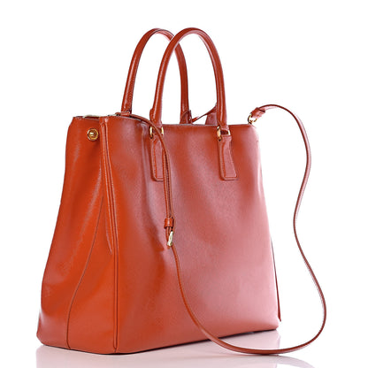 Prada Saffiano Vernice Tote Arancio 3 of 11