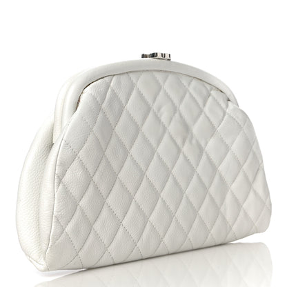 Chanel Caviar Quilted Timeless Clutch White 3 of 12