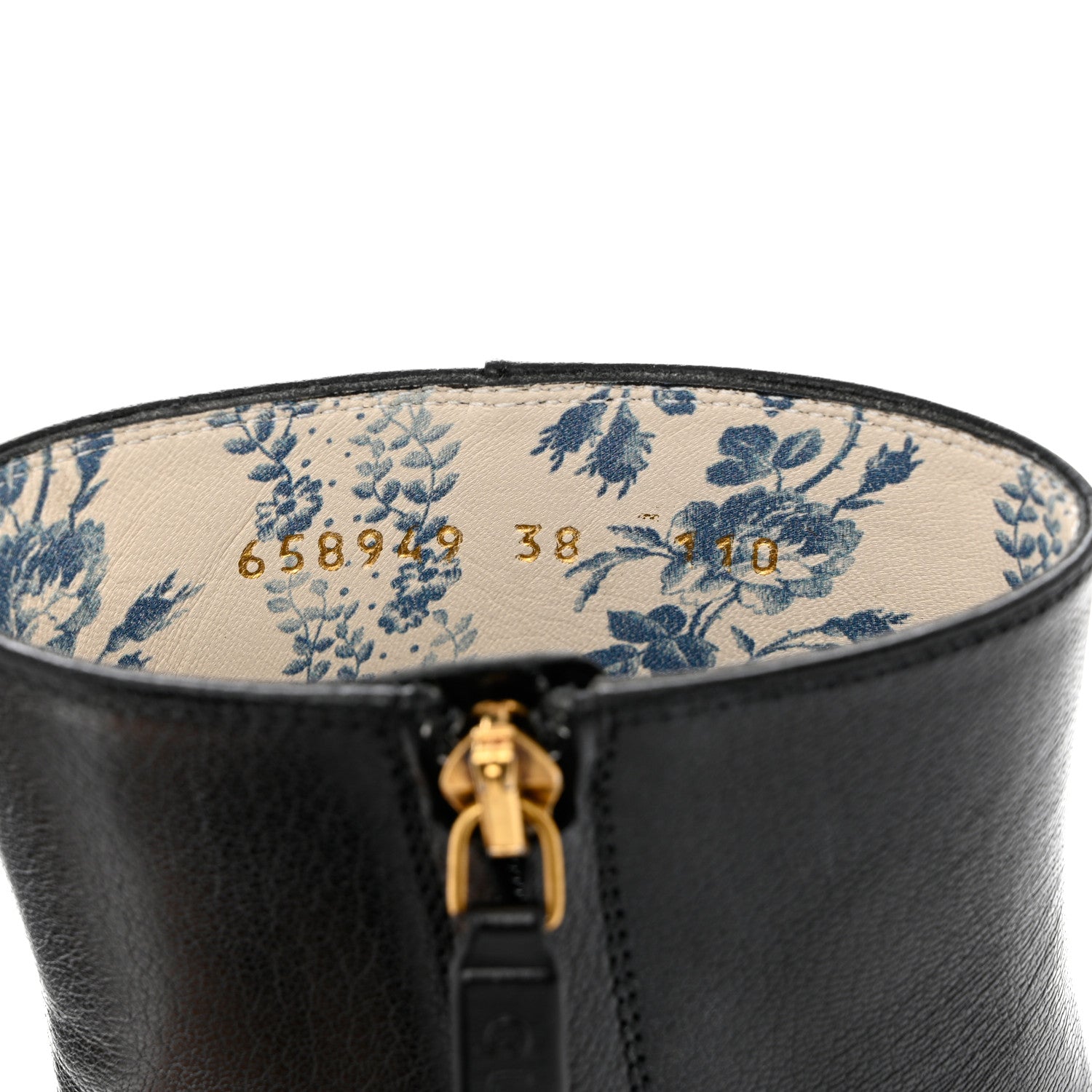 Gucci Goatskin Hills Logo Ankle Boots 38 Black 6 of 9
