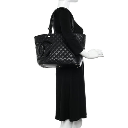 Chanel Calfskin Quilted Large Cambon Tote Black 2 of 13