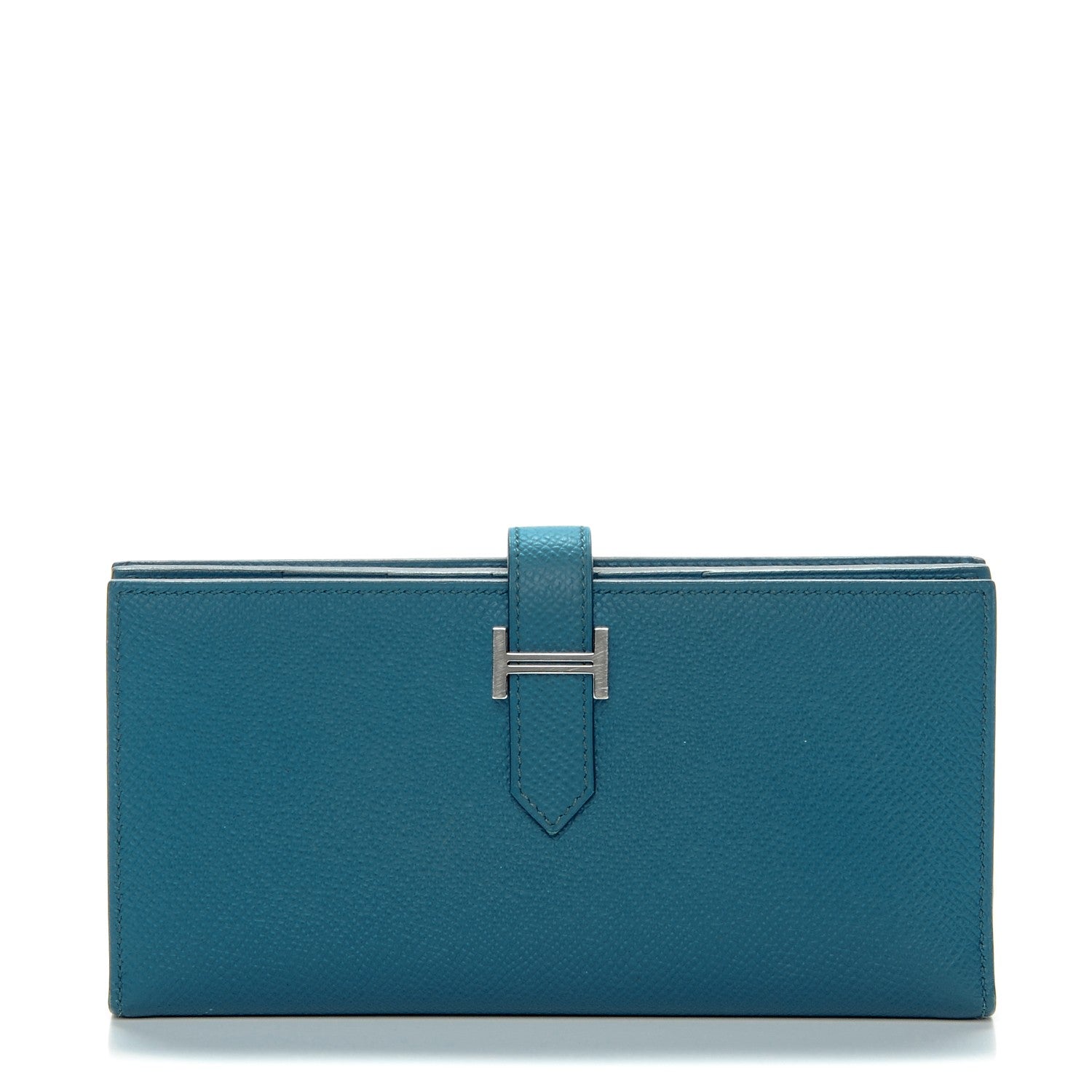 Hermes Epsom Bearn Gusset Wallet Bleu Izmir 1 of 8