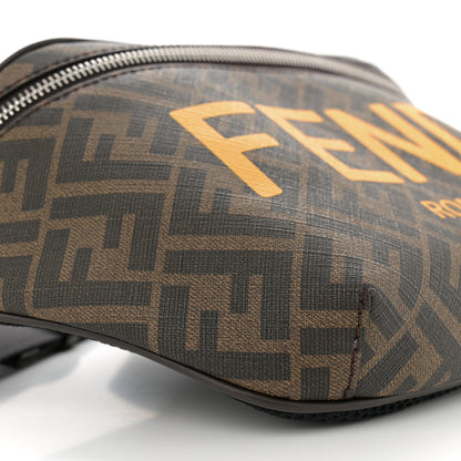 Fendi Shiny Glazed Fabric Vitello Cover FF 1974 Logo Belt Bag Tobacco Moro Giallo Ebano 9 of 12